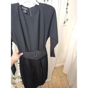 Gillian Black Zipper Back Belted Business Dress Career Office Women's Size 10